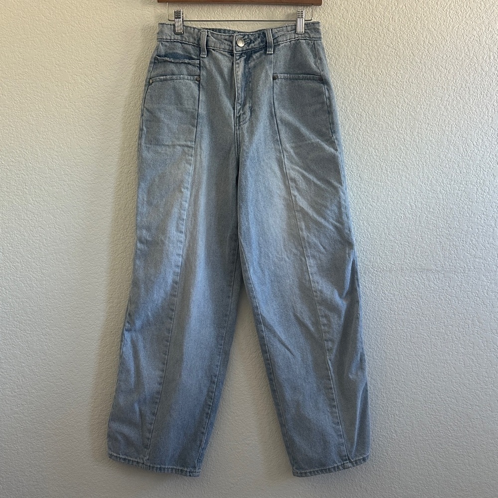 PTCL Barrel Loose Wide Leg Tapered Pleated jeans
